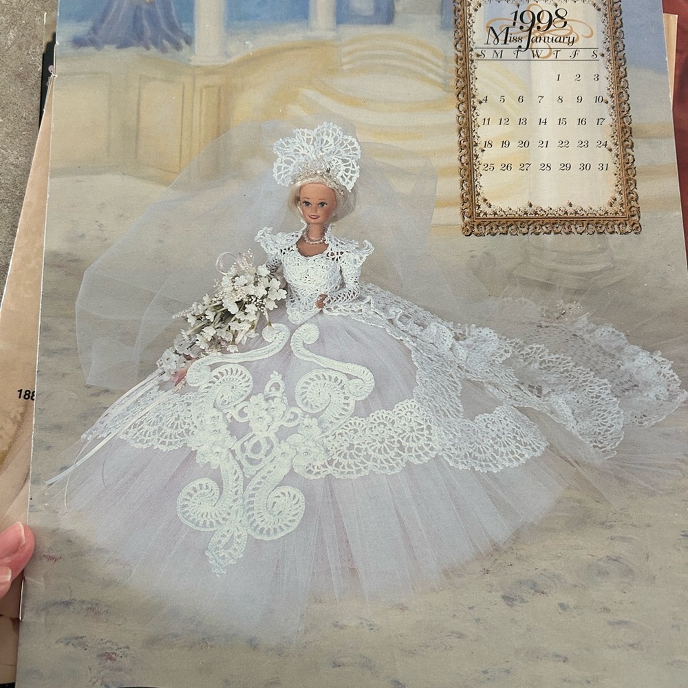 5/$25 Vintage BARBIE Bridal Doll in White Lace Wedding Gown PATTERN